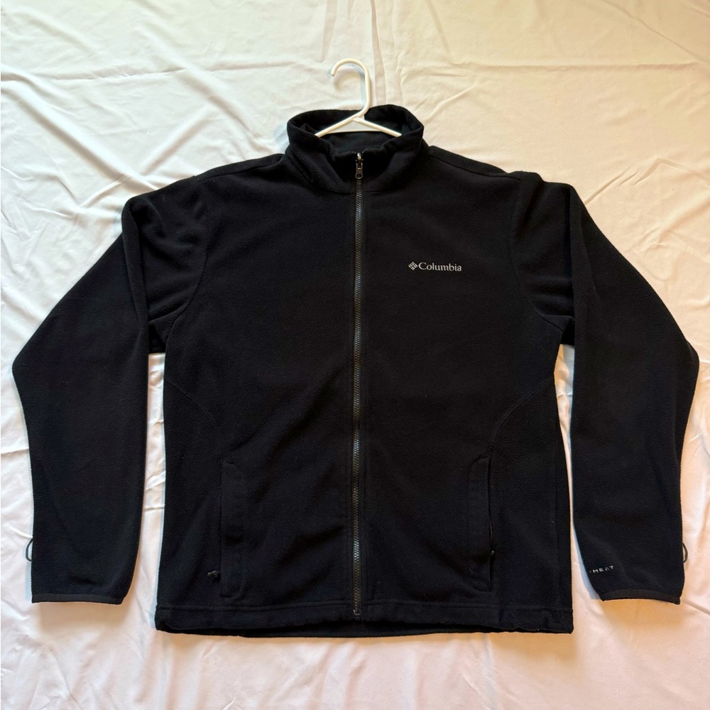 Columbia Omni-Heat Fleece Jacket Men’s Medium Black Full Zip Thermal